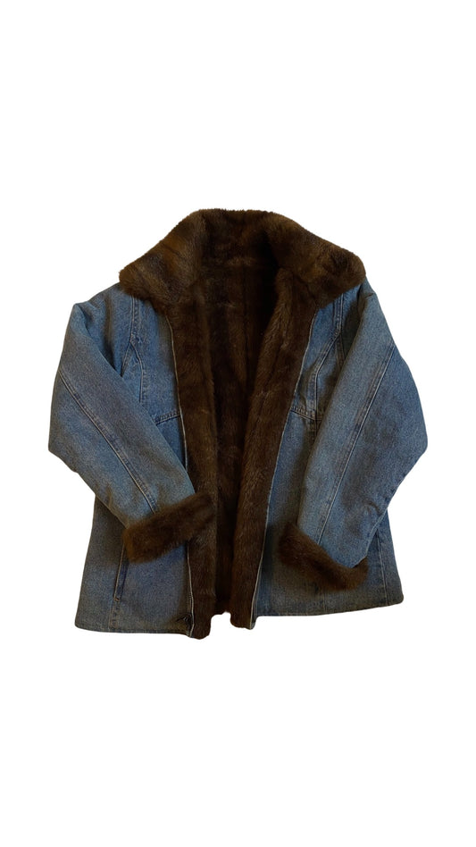 Reversible Denim / Fur Jacket